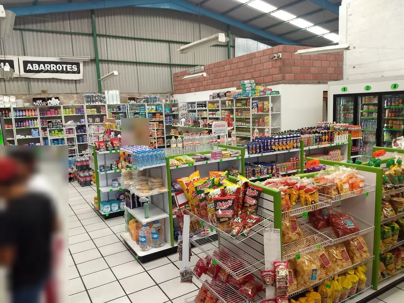 Aisles and shelves of a well-organized mini market